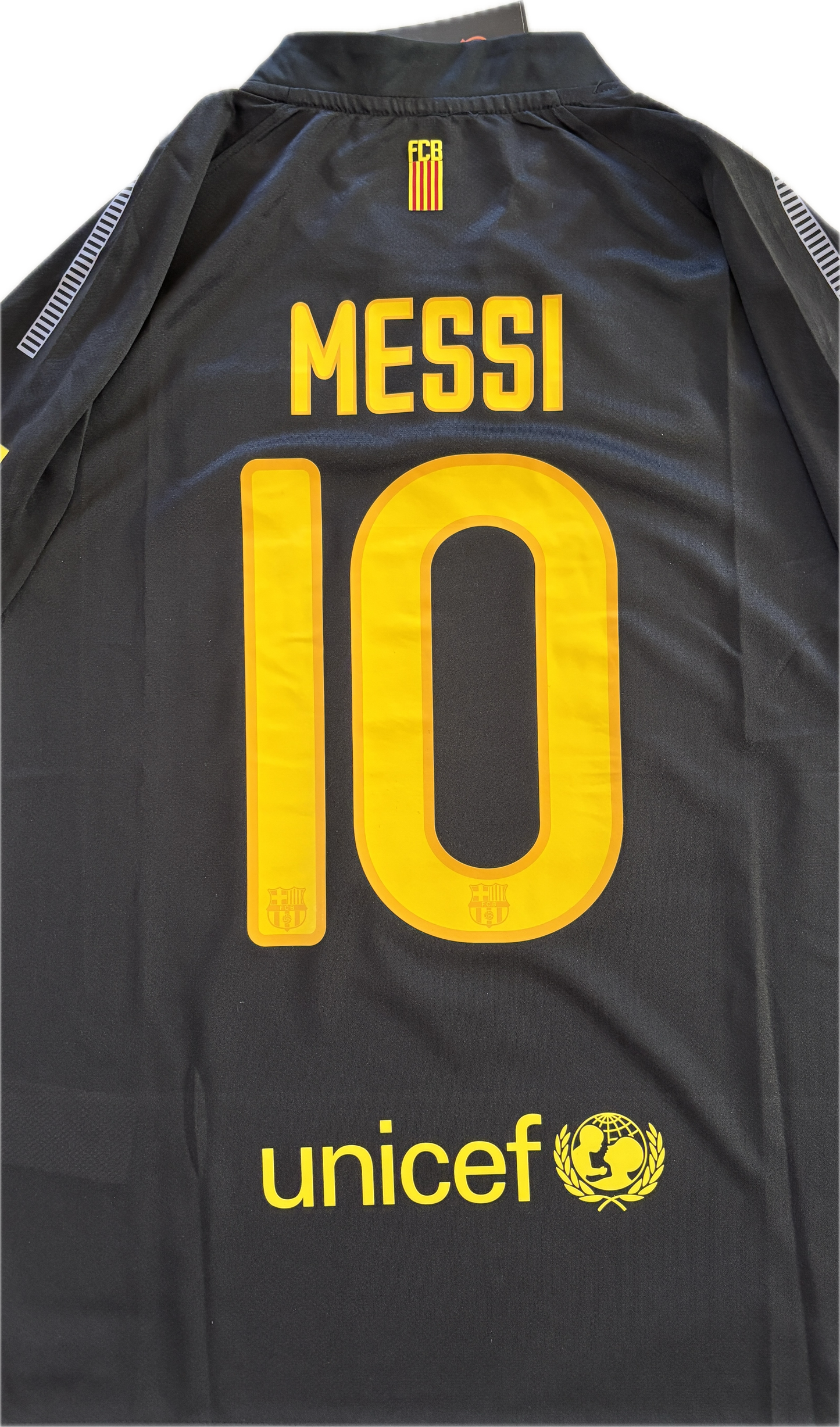 Lionel Messi #10 FC Barcelona 2011-12 Away Jersey Black World Champions Patch LFP