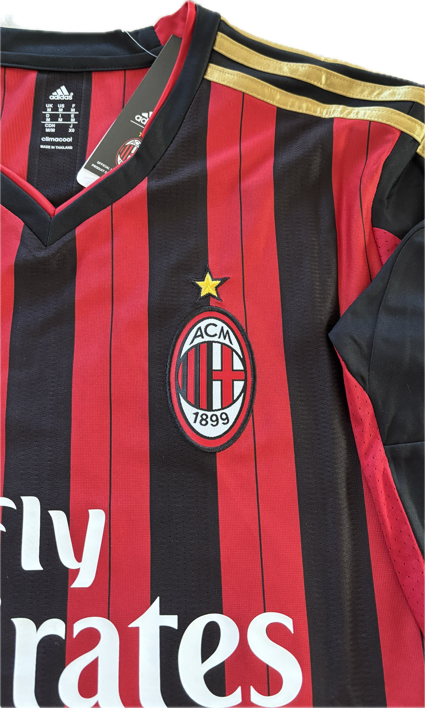 Kaká #22 AC Milan 2013-14 Champions League Home Jersey Long Sleeve