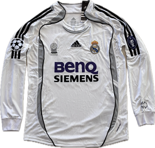 David Beckham #23 Real Madrid 2006-07 Long Sleeve Home Jersey - Final Season Champions League
