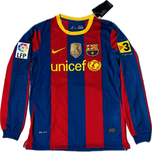 Messi #10 FC Barcelona 2009/2010 Messi #10 Long Sleeve Home Jersey