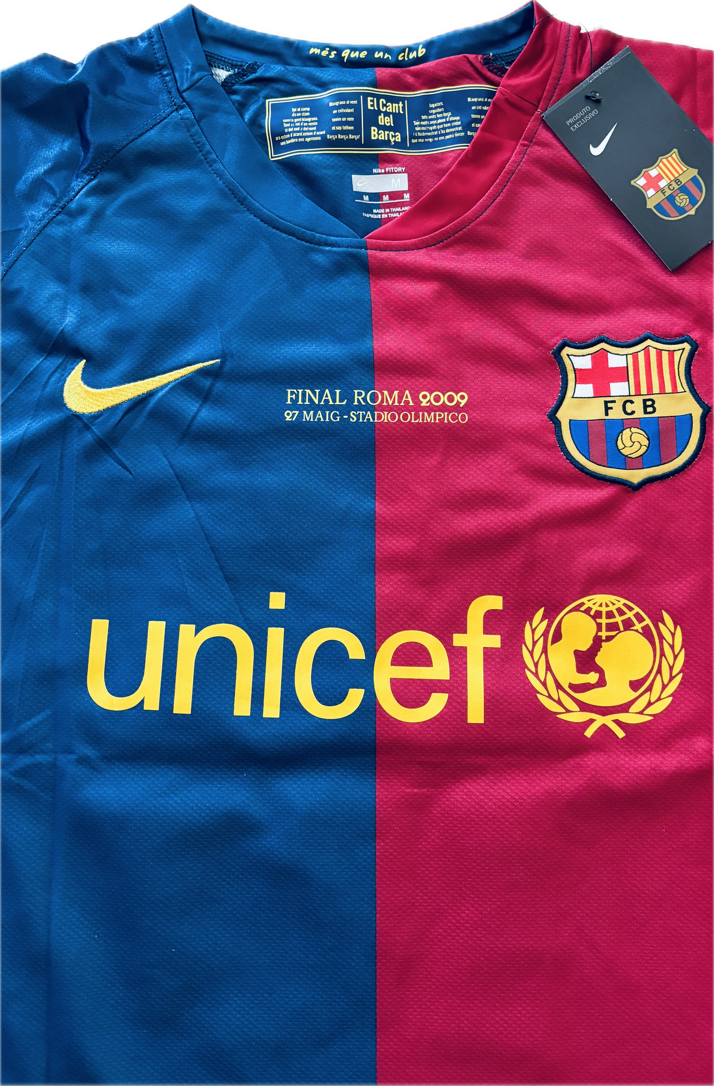 Messi #10 FC Barcelona 2009 Nike Final Roma Champions League Long Sleeve Football Soccer Jersey MENS
