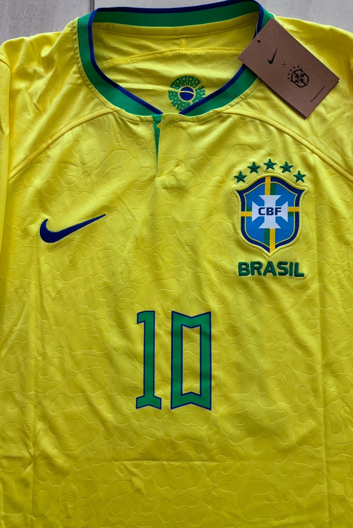 Neymar Jr #10 Brazil Yellow Men Jersey
