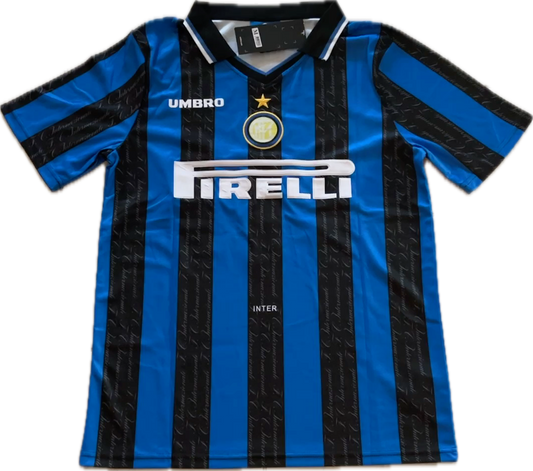 Inter Milan Ronaldo Nazario #10 1997-1998 Retro Soccer Jersey Rare Blue Black Vintage Jersey