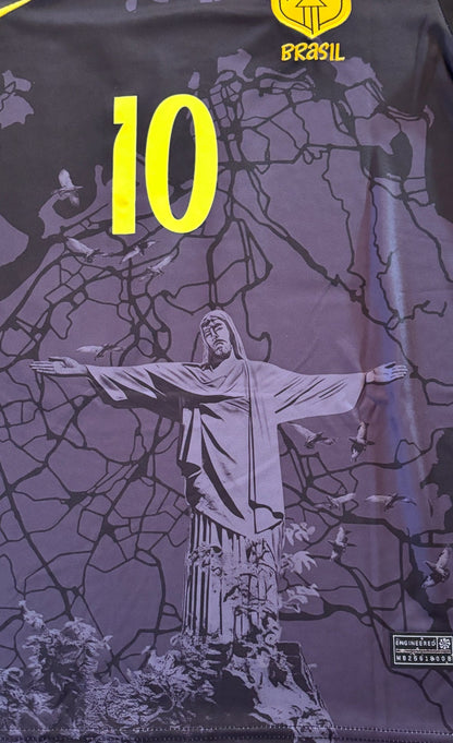 Neymar Jr #10 BRAZIL REDEEMER  Black Brazil City MENS jersey