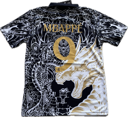 Kylian Mbappe Madrid  Home Jersey Gold Dragon champions league Soccer