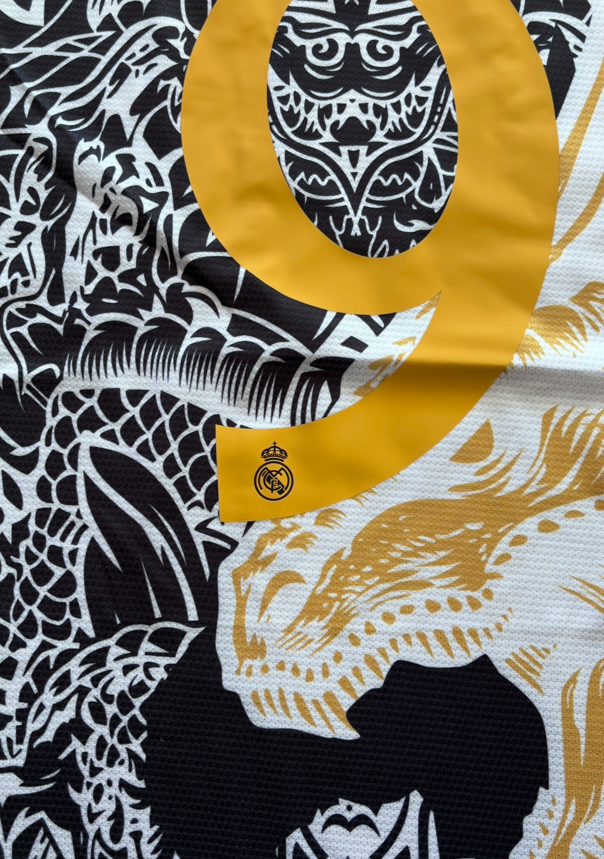 Kylian Mbappe Madrid  Home Jersey Gold Dragon champions league Soccer