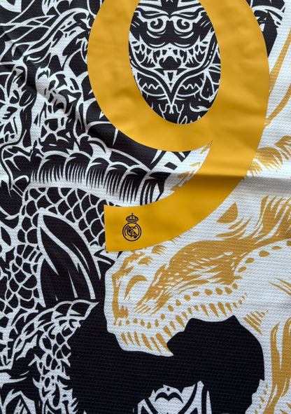 Kylian Mbappe Madrid  Home Jersey Gold Dragon champions league Soccer