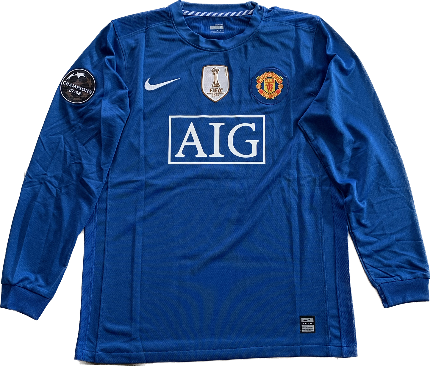 Manchester United Blue Nike Vintage Cristiano Ronaldo 2008/2009 UCL Final Long Sleeve Soccer Jersey UEFA Champions League Ballstar
