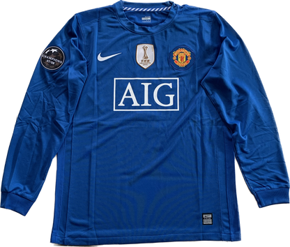 Manchester United Blue Nike Vintage Cristiano Ronaldo 2008/2009 UCL Final Long Sleeve Soccer Jersey UEFA Champions League Ballstar