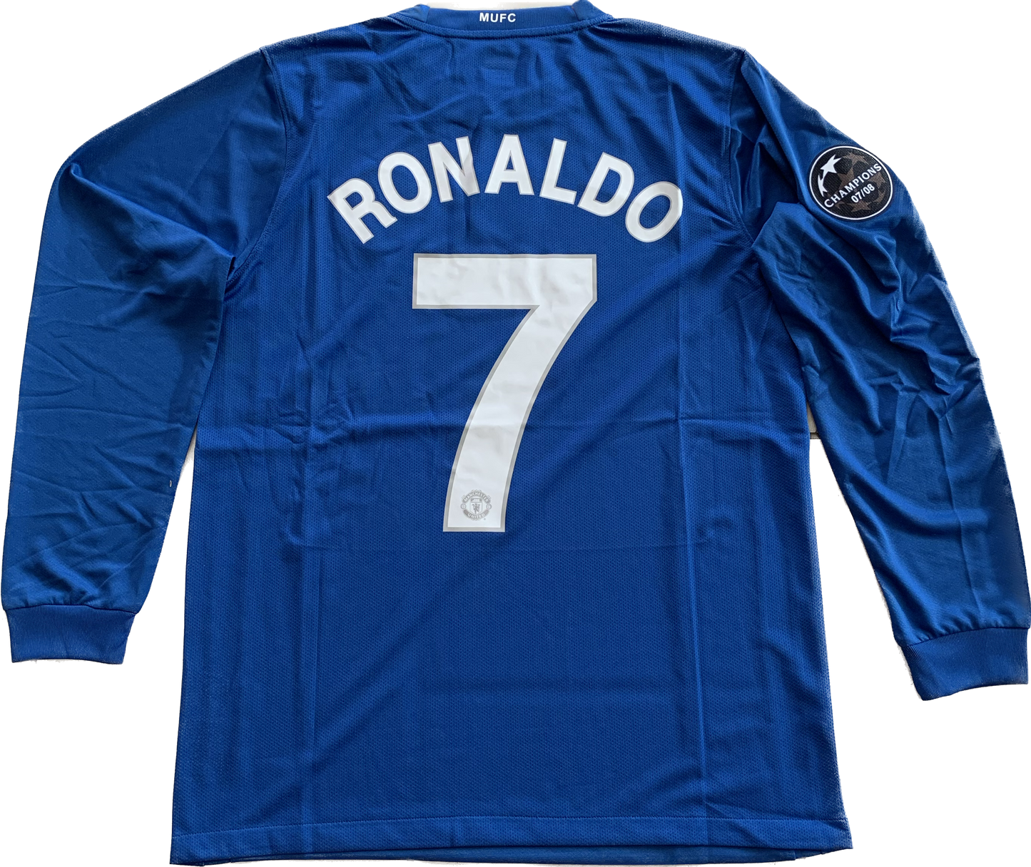 Manchester United Blue Nike Vintage Cristiano Ronaldo 2008/2009 UCL Final Long Sleeve Soccer Jersey UEFA Champions League Ballstar
