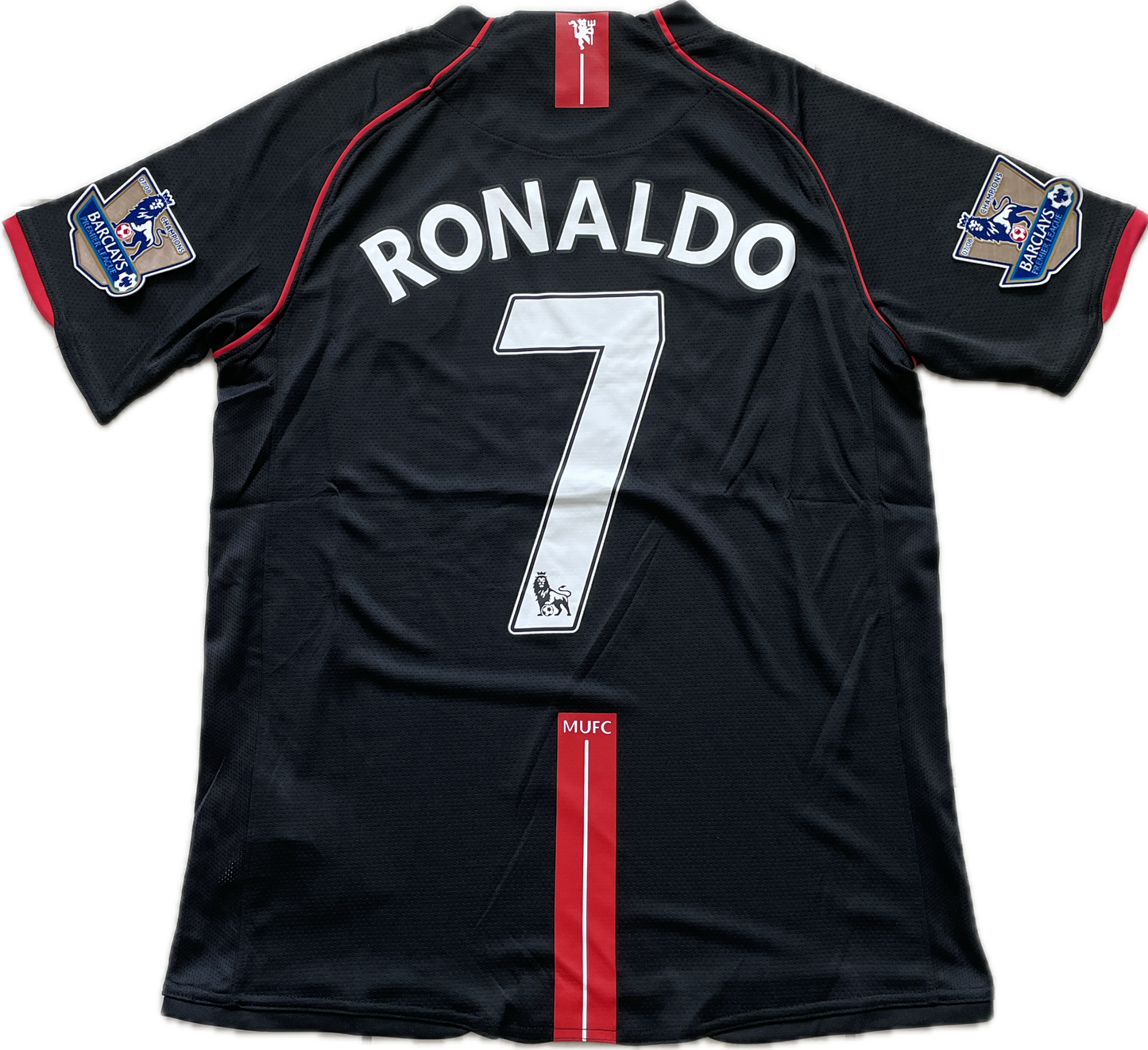 Manchester United 2007/2008 Cristiano Ronaldo Soccer Jersey Away Champions League MENS Black