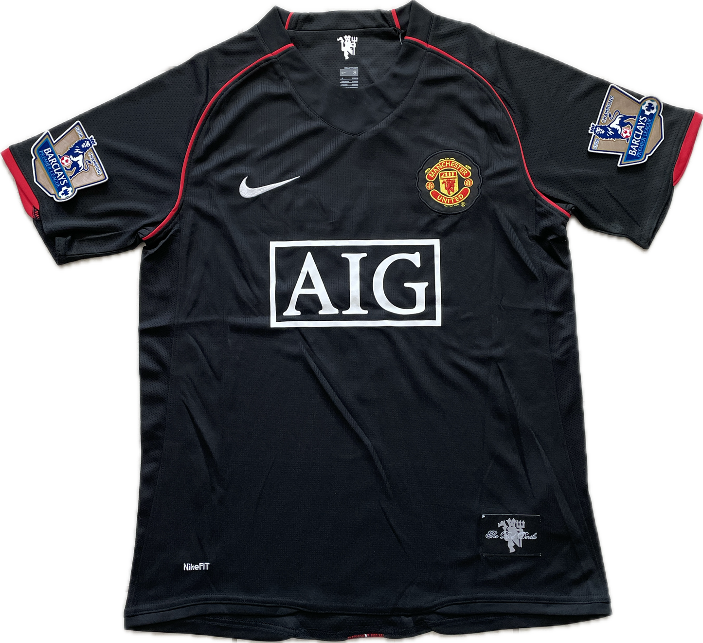 Manchester United 2007/2008 Cristiano Ronaldo Soccer Jersey Away Champions League MENS Black
