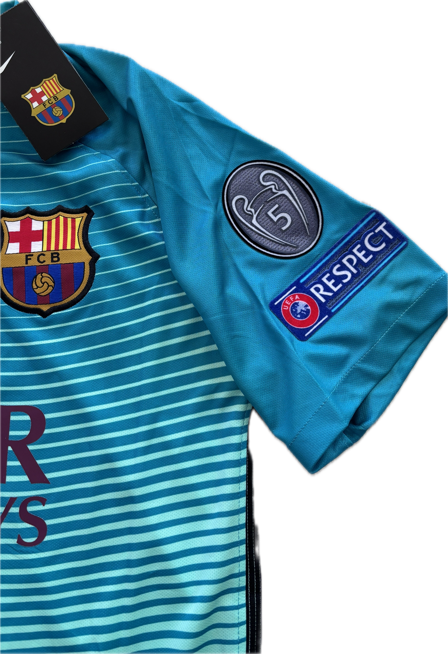 Neymar JR #11 FC Barcelona 2016/2017 Champions League Football Soccer Third Jersey MENS