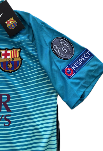 Neymar JR #11 FC Barcelona 2016/2017 Champions League Football Soccer Third Jersey MENS