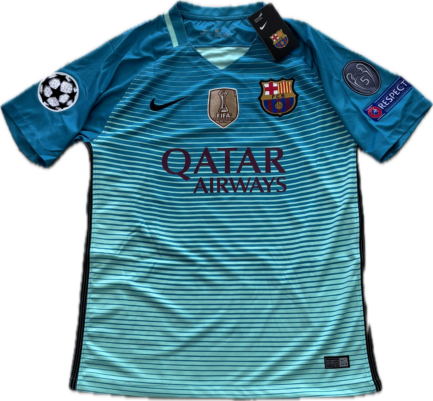Neymar JR #11 FC Barcelona 2016/2017 Champions League Football Soccer Third Jersey MENS