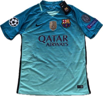 Neymar JR #11 FC Barcelona 2016/2017 Champions League Football Soccer Third Jersey MENS