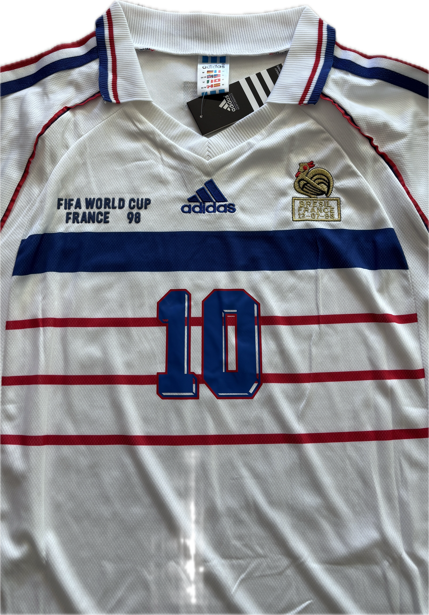 Zinedine Zidane #10 France 1998 World Cup Final Away Jersey - Long Sleeve