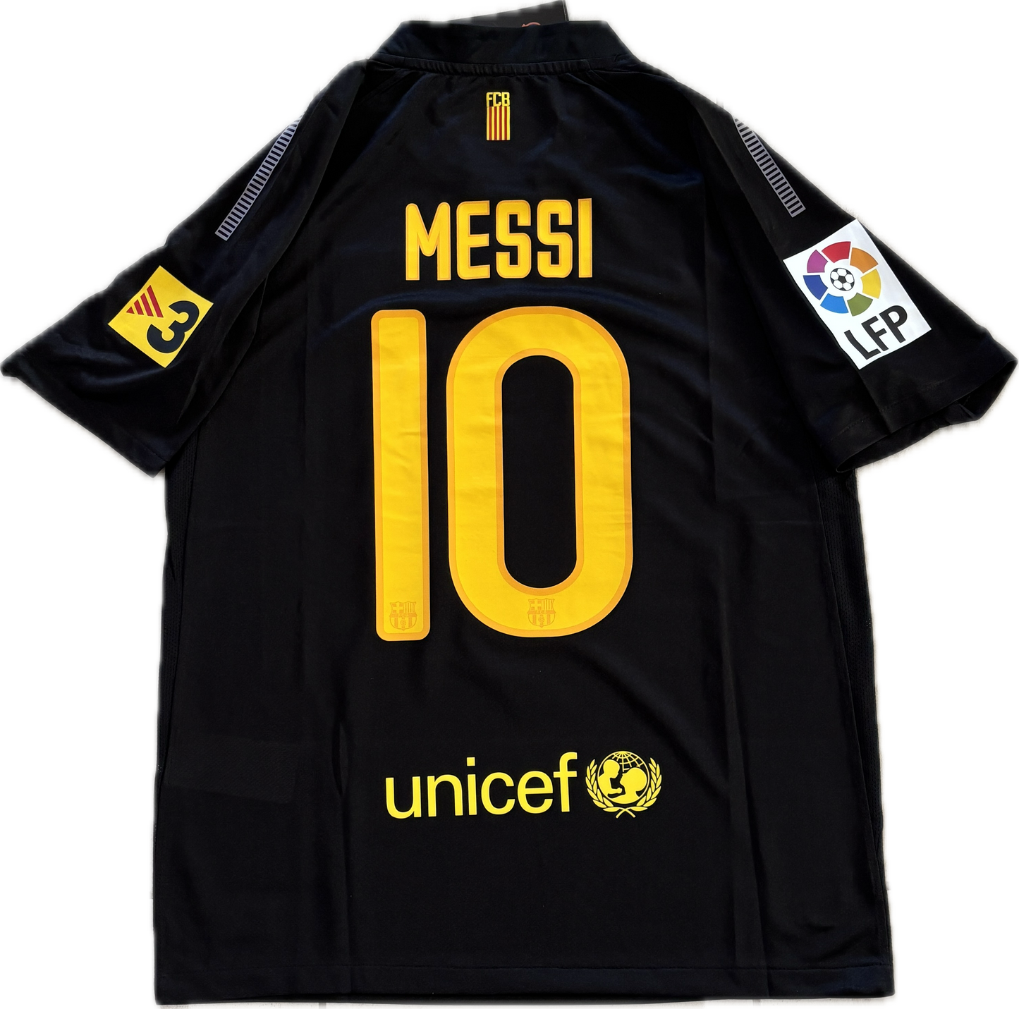 Lionel Messi #10 FC Barcelona Nike 2011-12 Away Jersey Black World Champions Patch LFP