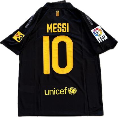 Lionel Messi #10 FC Barcelona Nike 2011-12 Away Jersey Black World Champions Patch LFP