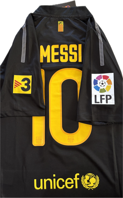 Lionel Messi #10 FC Barcelona Nike 2011-12 Away Jersey Black World Champions Patch LFP