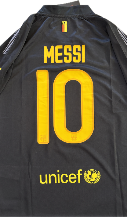 Lionel Messi #10 FC Barcelona Nike 2011-12 Away Jersey Black World Champions Patch LFP