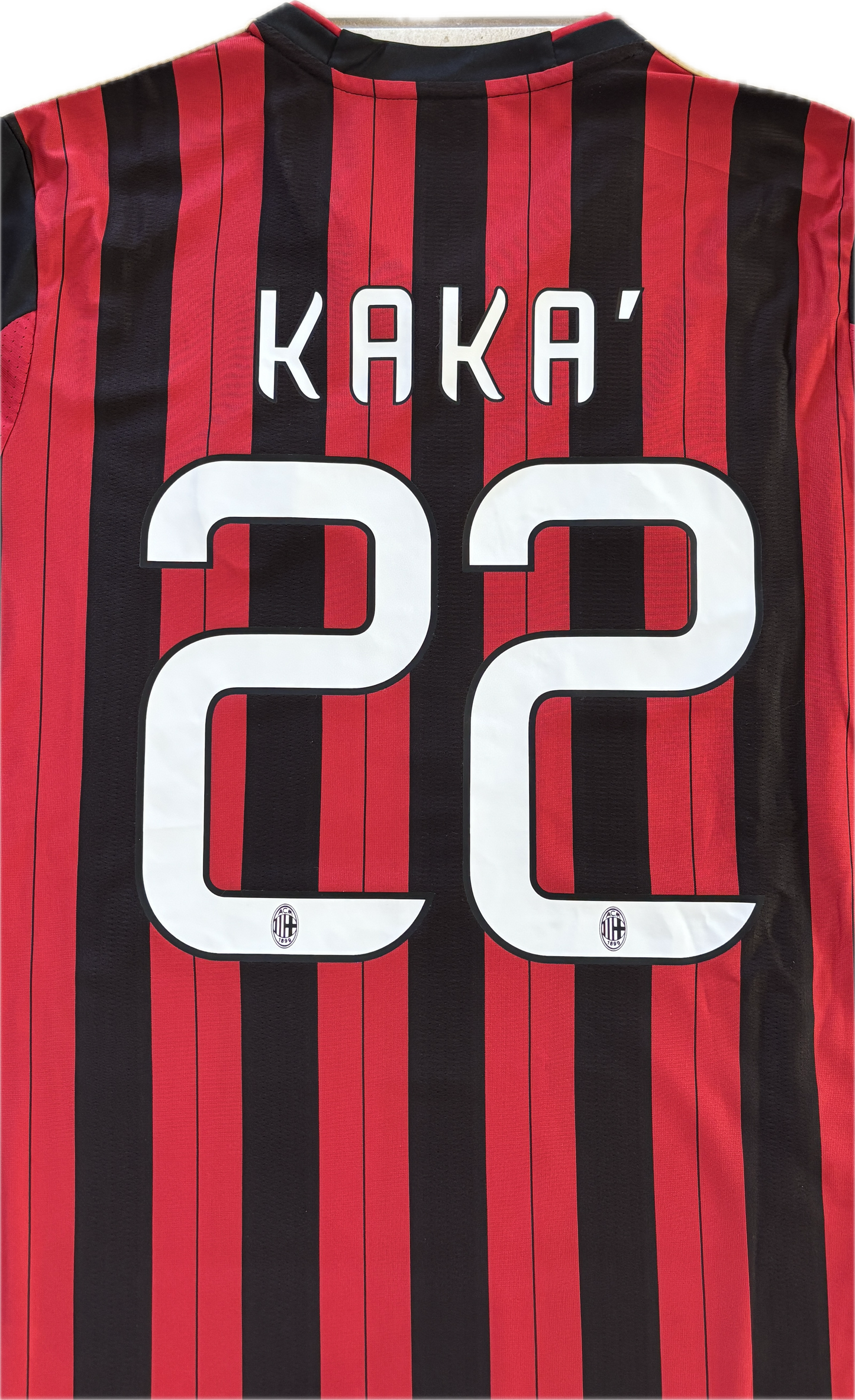 Kaká #22 AC Milan 2013-14 Champions League Home Jersey Long Sleeve