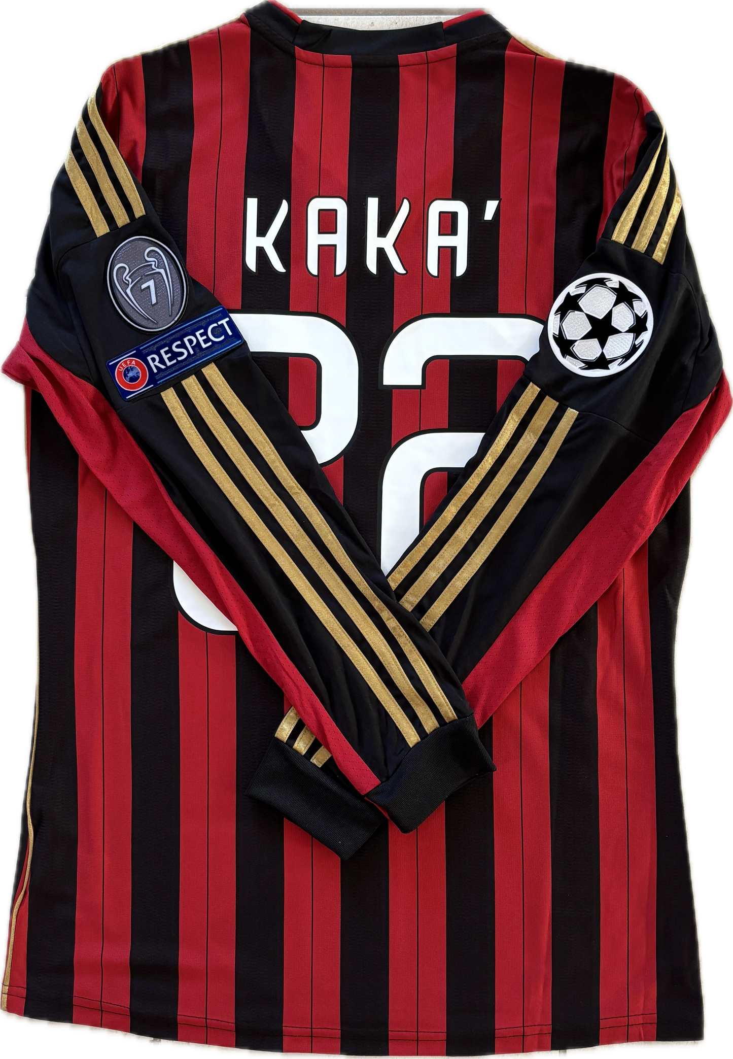 Kaká #22 AC Milan 2013-14 Champions League Home Jersey Long Sleeve