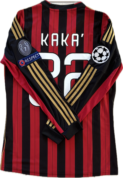 Kaká #22 AC Milan 2013-14 Champions League Home Jersey Long Sleeve