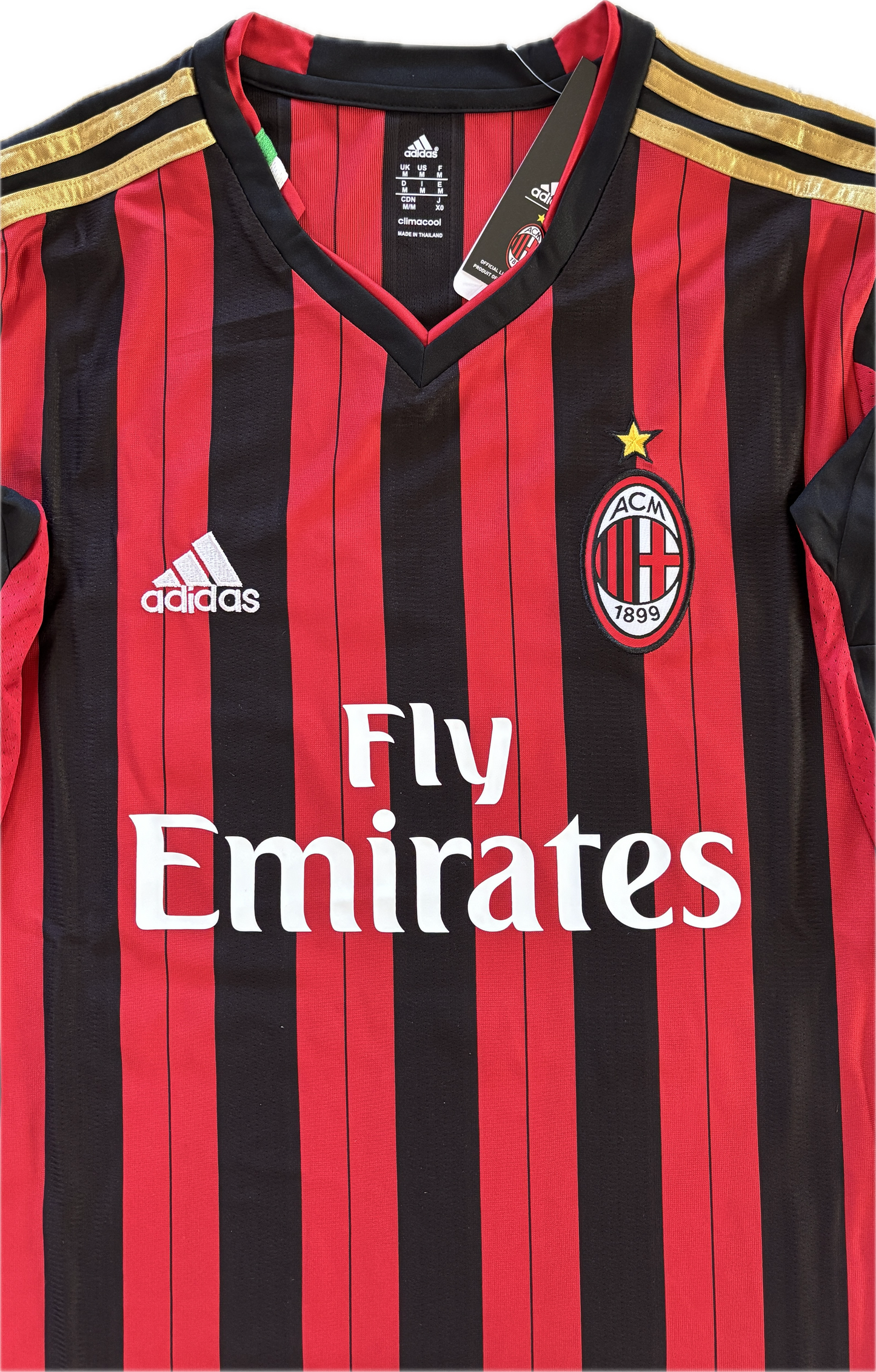 Kaká #22 AC Milan 2013-14 Champions League Home Jersey Long Sleeve