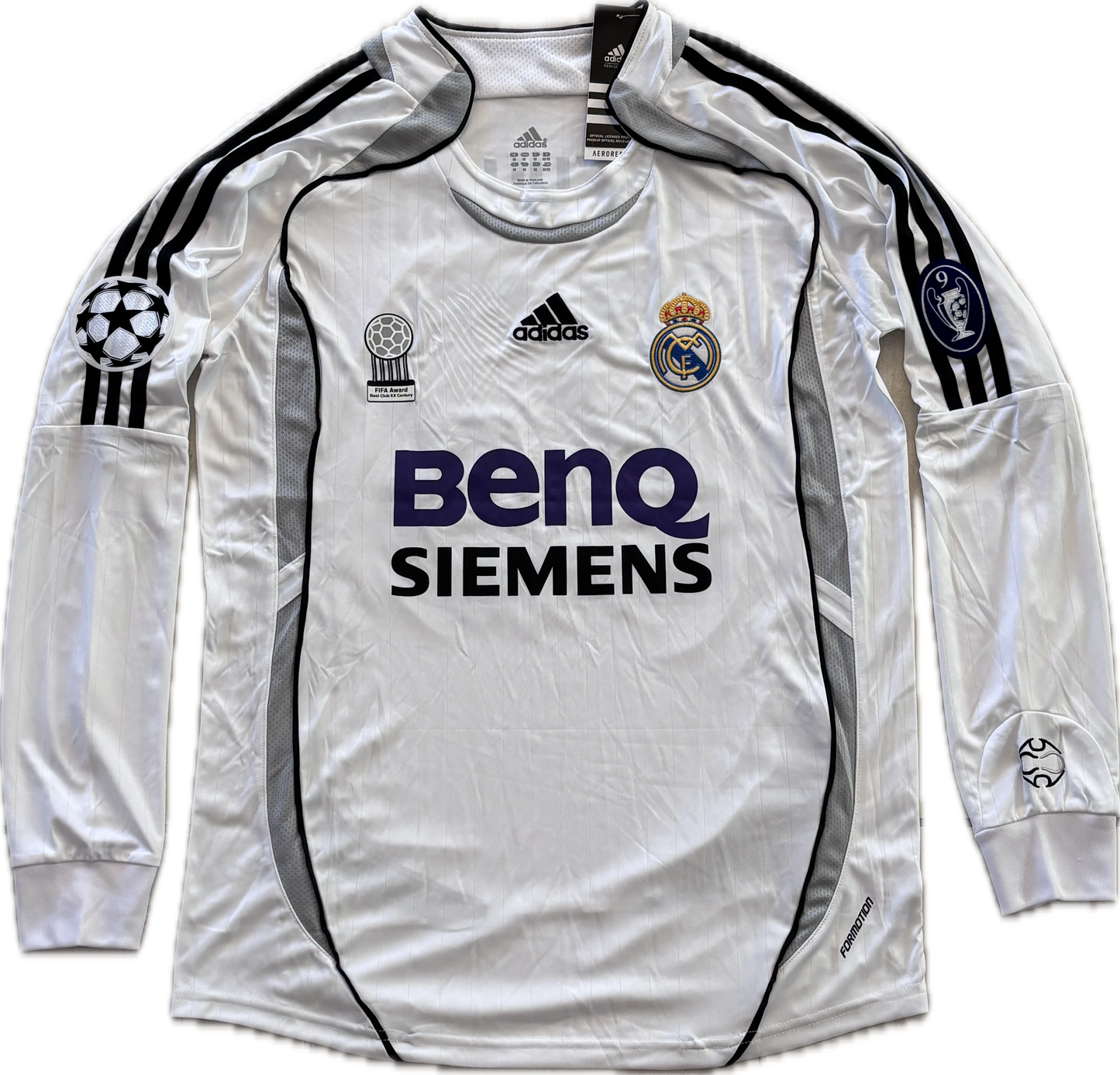 David Beckham #23 Real Madrid 2006-07 Long Sleeve Home Jersey - Final Season Champions League