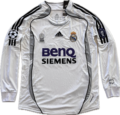 David Beckham #23 Real Madrid 2006-07 Long Sleeve Home Jersey - Final Season Champions League