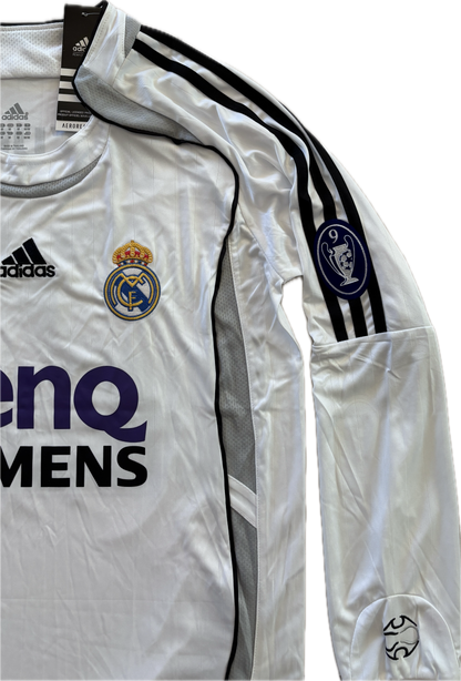 David Beckham #23 Real Madrid 2006-07 Long Sleeve Home Jersey - Final Season Champions League
