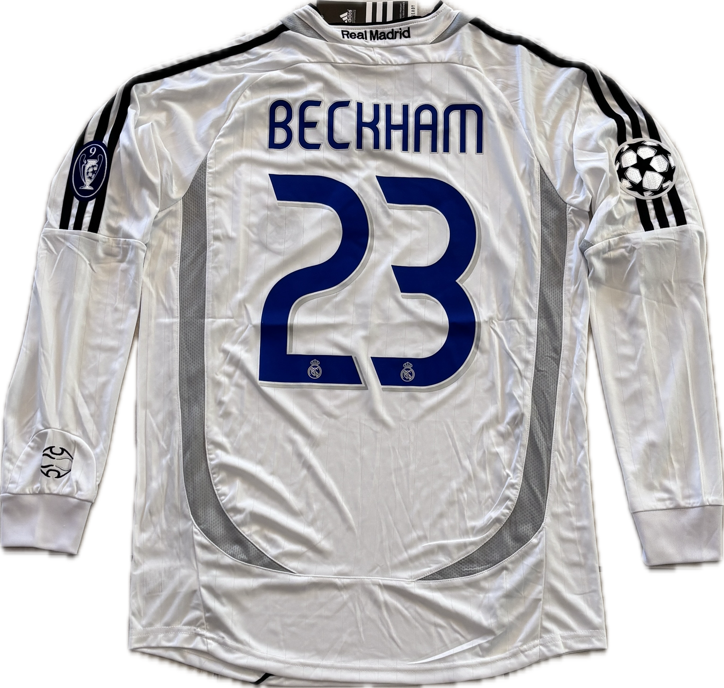 David Beckham #23 Real Madrid 2006-07 Long Sleeve Home Jersey - Final Season Champions League