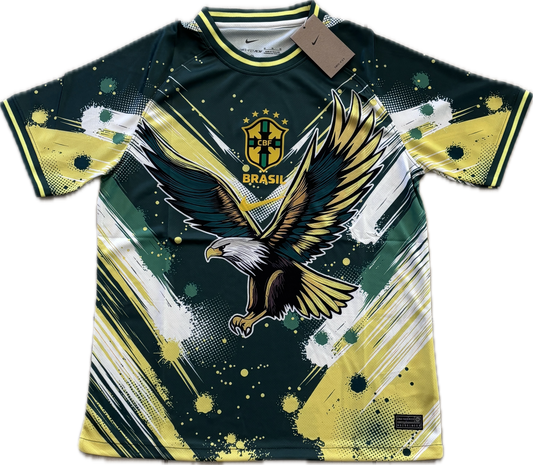 Brazil "Eagle" Special Edition Soccer Jersey - Green & Yellow Graphic Shirt
