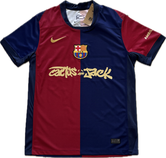 Nike FC Barcelona Travis Scott Cactus Jack Home MENS Champions League Football Soccer Jersey Blue Red