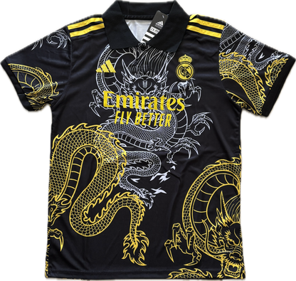 Ronaldo #7 Real Madrid "Dragon" Kids Youth Kit (Jersey + Shorts) - Adidas Champions Gold Black CR