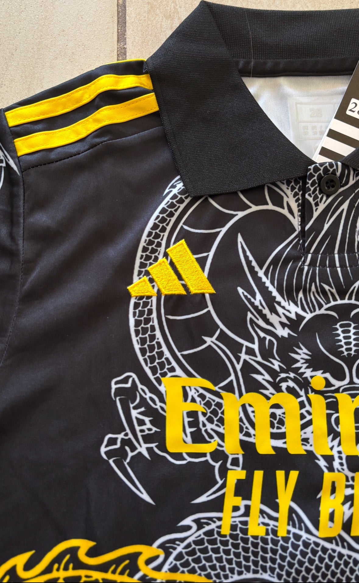 Ronaldo #7 Real Madrid "Dragon" Kids Youth Kit (Jersey + Shorts) - Adidas Champions Gold Black CR