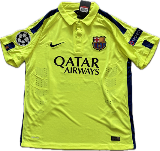 Neymar Jr #11 Barcelona 2015-16 Away Jersey - Champions League & World Champions Patch