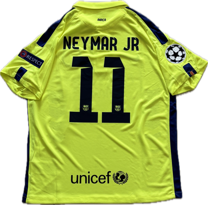 Neymar Jr #11 Nike Barcelona 2015-16 Away Jersey - Champions League & World Champions Patch