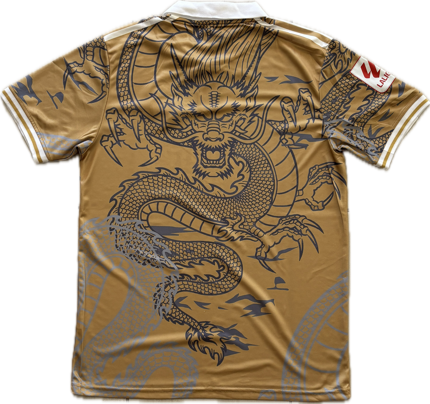 Real Madrid "Dragon" Men's Soccer Kit (Jersey + Shorts Set) - Gold