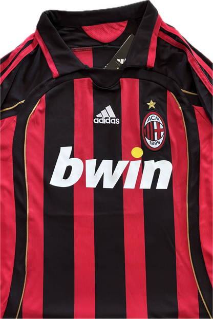 Kaka #22 Jersey AC Milan 2006-07 Retro Football Soccer Jersey Football Champions League Red Black UCL MENS
