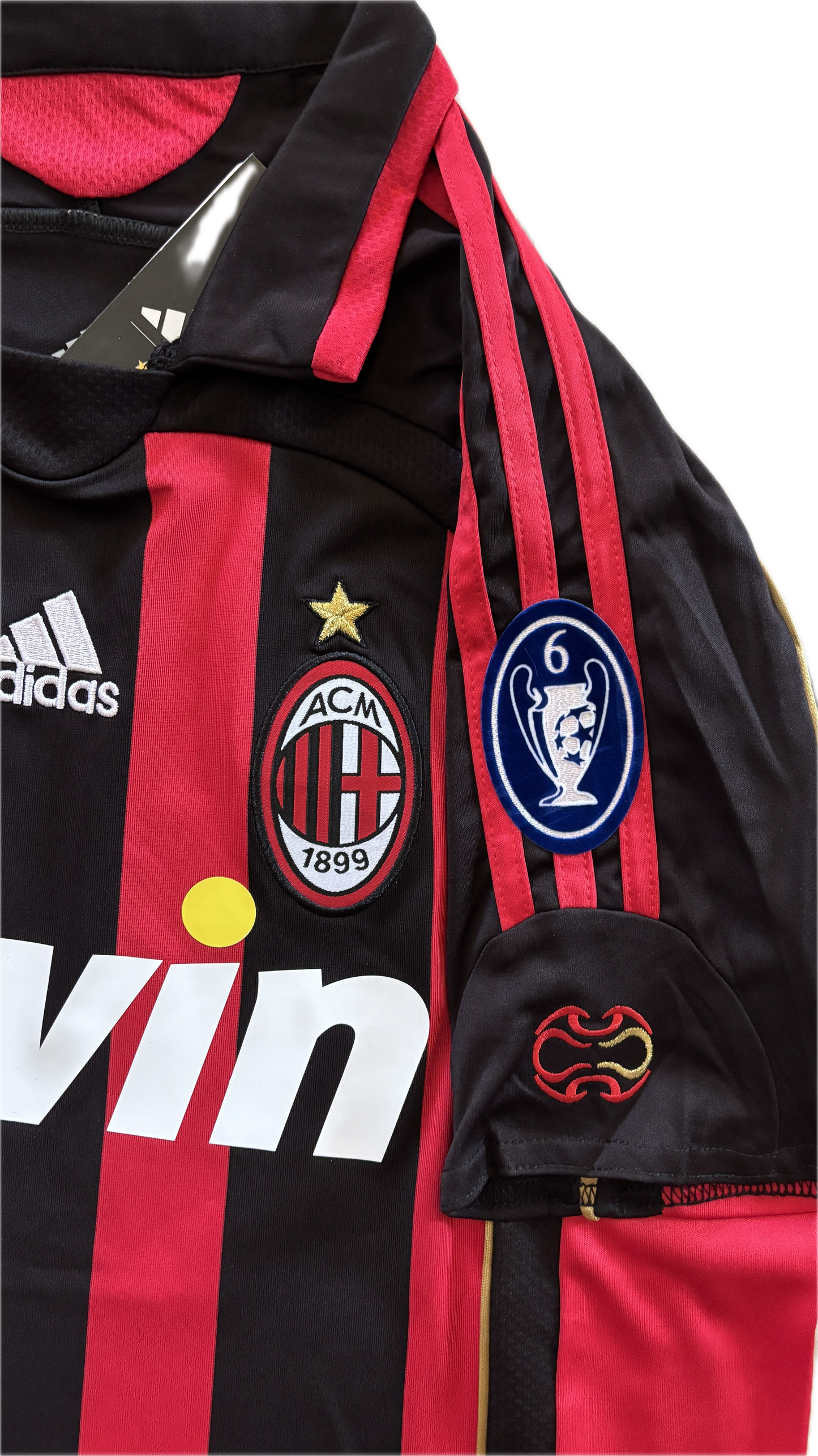 Kaka #22 Jersey AC Milan 2006-07 Retro Football Soccer Jersey Football Champions League Red Black UCL MENS