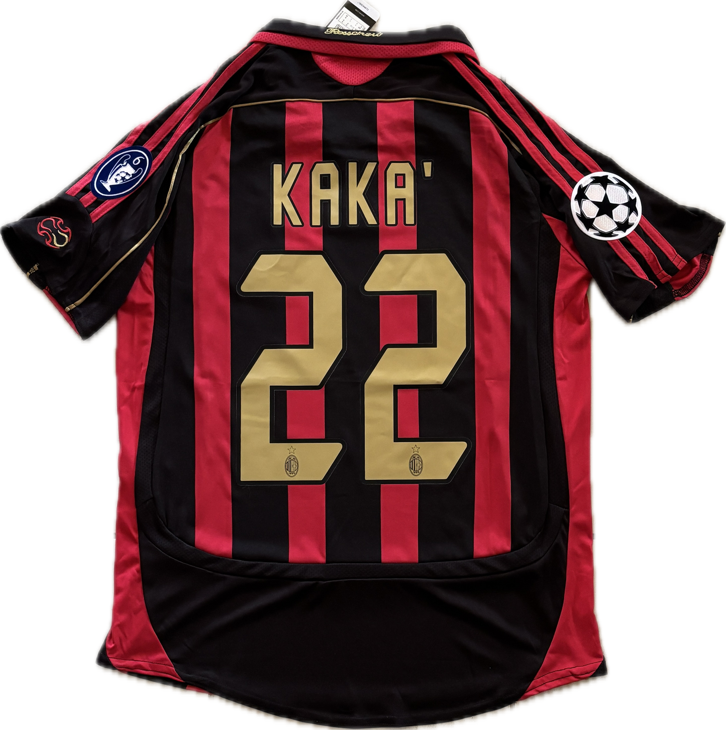 Kaka #22 Jersey AC Milan 2006-07 Retro Football Soccer Jersey Football Champions League Red Black UCL MENS