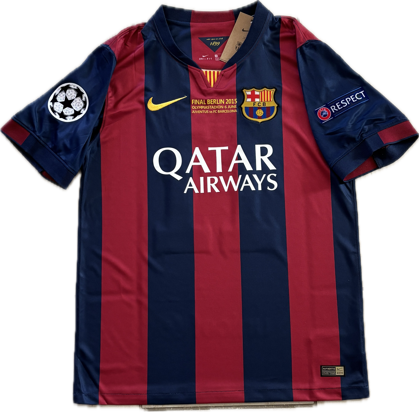Neymar JR 11 FC Barcelona Nike 2015 Final London Champions League Football Soccer Jersey MENS