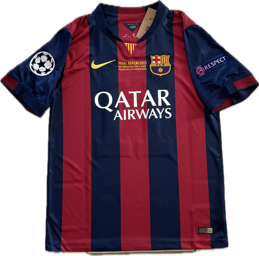 Neymar JR #11 FC Barcelona 2015 Final London Champions League Football Soccer Jersey MENS
