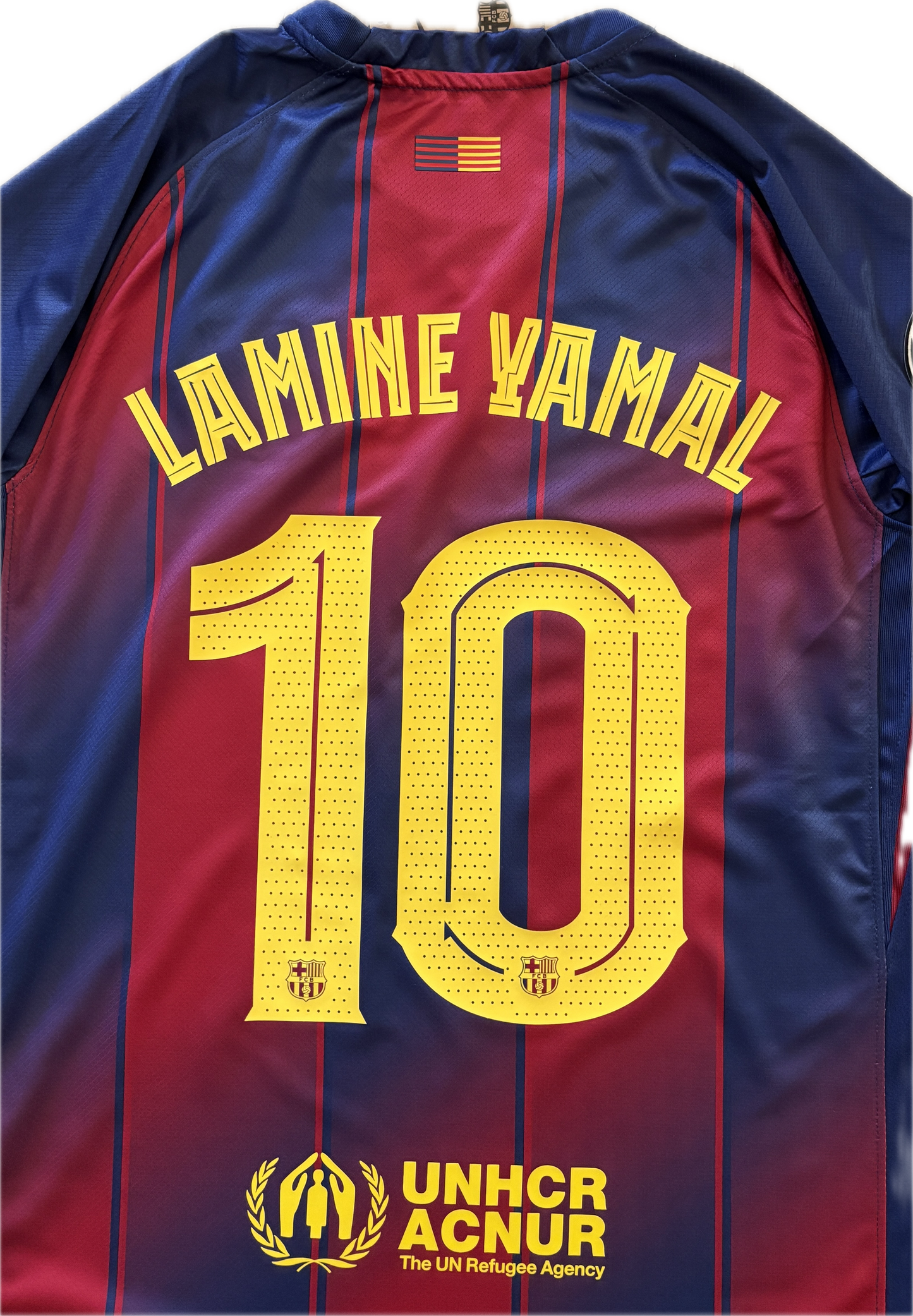 Lamine Yamal #10 FC Barcelona Nike 2025 2026 Home Jersey - Champions League 5 Ballstar MENS