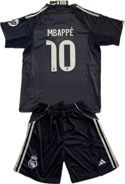 Mbappé #10 Real Madrid 2025-26 Youth Away Kit (Jersey + Shorts) Adidas