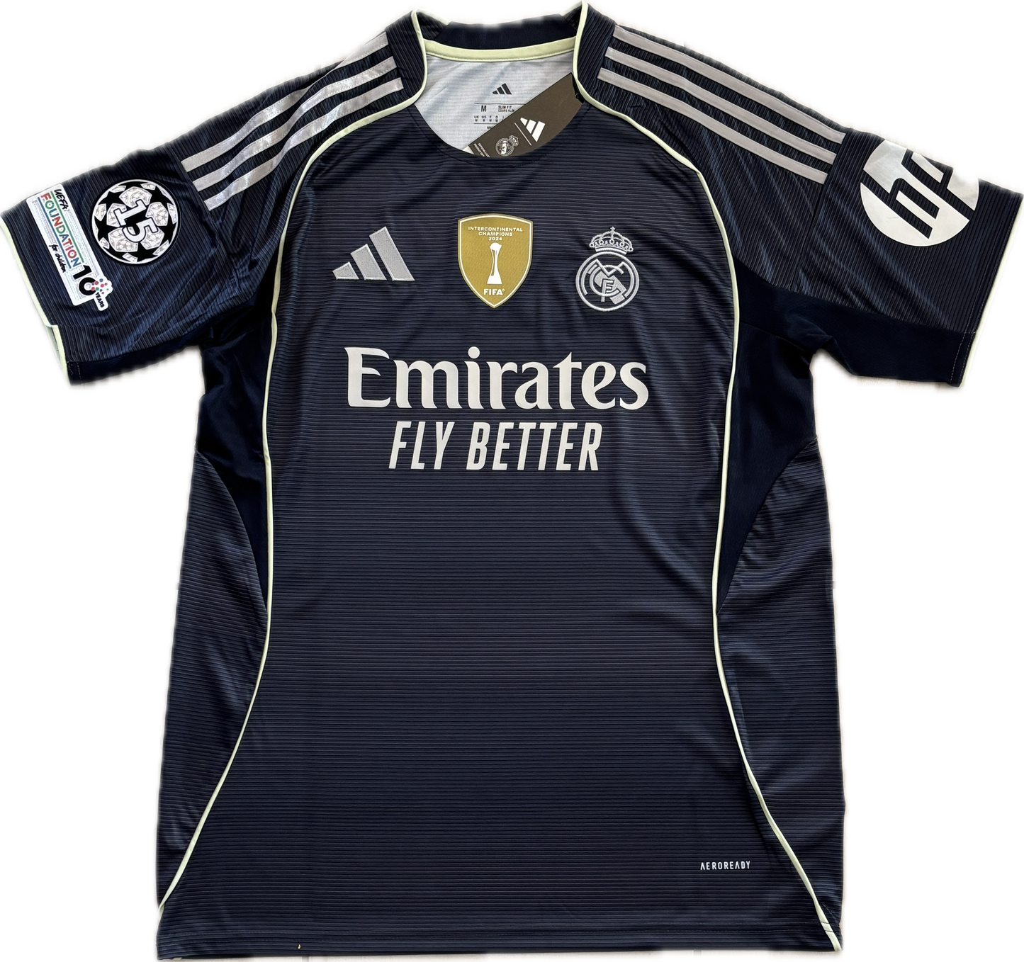 Mbappé #10 Real Madrid 2025-26 Adidas Away Jersey with Intercontinental & Champions League Patches