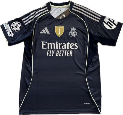 Mbappé #10 Real Madrid 2025-26 Adidas Away Jersey with Intercontinental & Champions League Patches