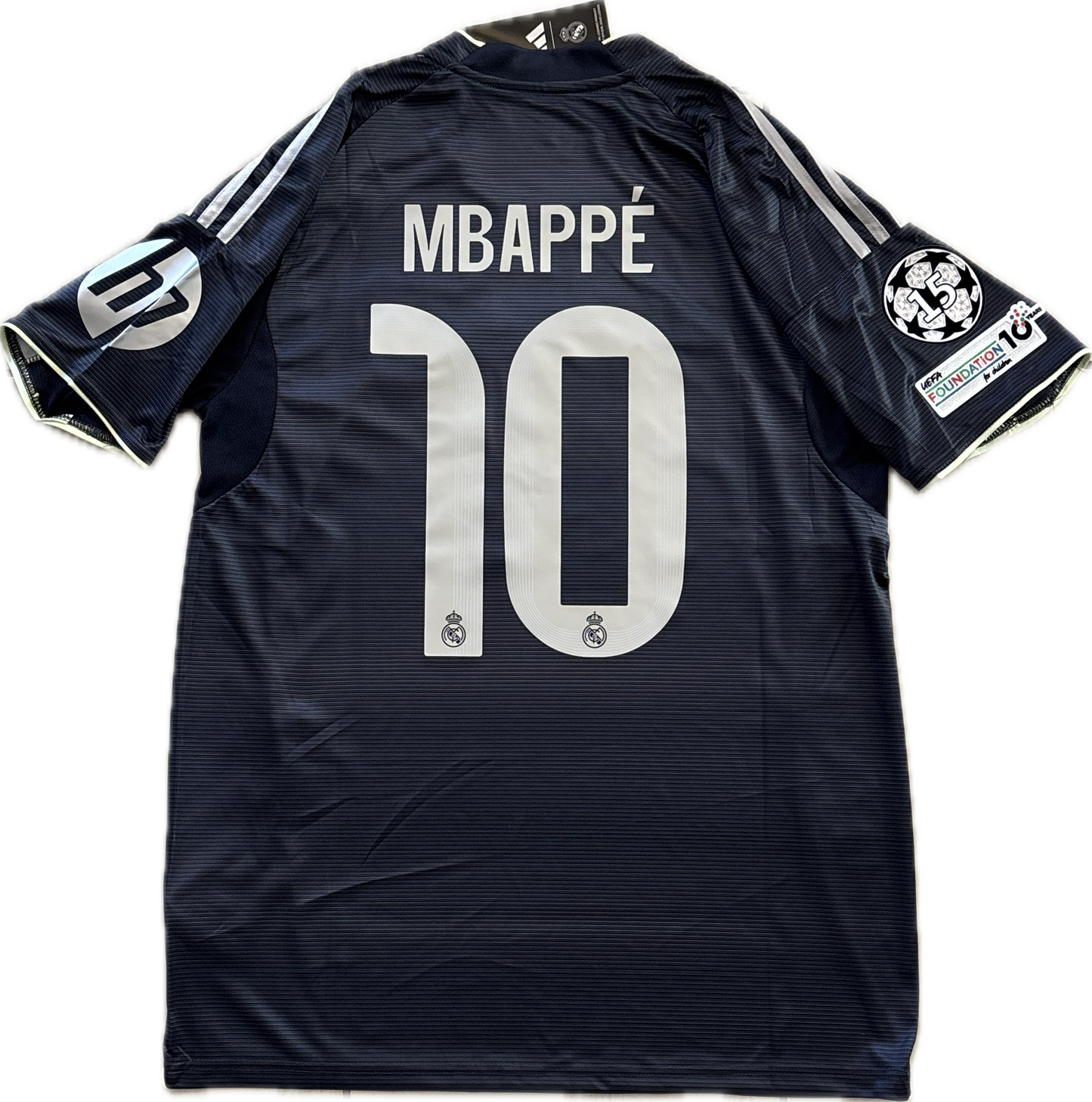 Real Madrid 2025-26 Adidas Mbappe Bellingham Away Jersey with Intercontinental & Champions League Patches